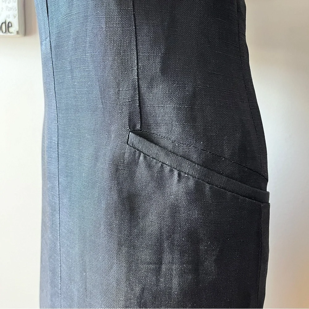 Vintage 80s Harvé Benard Short Sleeve Black Secretary Sheath Dress Size S - Picture 7 of 14